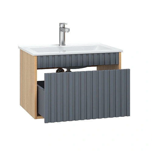 Тумба под раковину Onika Дайлер 60 см 106151 подвесная графит/дуб сонома (для Бергамо Нова 60) Тумба под раковину Onika Дайлер 60 см 106151 подвесная графит/дуб сонома (для Бергамо Нова 60)
