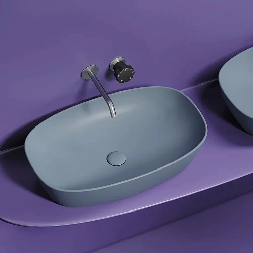 Раковина Ceramica Nova ELEMENT CN6049MHL серо-голубой матовый накладная Раковина Ceramica Nova ELEMENT CN6049MHL серо-голубой матовый накладная