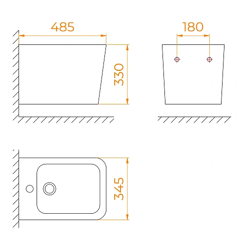 Биде подвесное RGW SW-81 65430281-01 Биде подвесное RGW SW-81 65430281-01