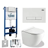 Комплект унитаза Timo RISTO TWC-01+FP-003W+TK-603 белый с инсталляцией, клавишей смыва INARI белая с шумоизоляцией и креплениями