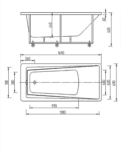 Акриловая ванна Aquatek Либра-150 пустая с фронтальныйм экраном слив слева LIB150-0000024 Акриловая ванна Aquatek Либра-150 пустая с фронтальныйм экраном слив слева LIB150-0000024