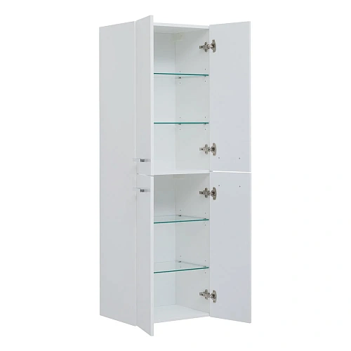 Шкаф-пенал DREJA, 50 см, подвесной/напольный, универсальный, 4 дверцы, 4 стеклянные полки, белый гля 77.0301W Шкаф-пенал DREJA, 50 см, подвесной/напольный, универсальный, 4 дверцы, 4 стеклянные полки, белый гля 77.0301W