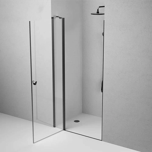 Душевая дверь AM.PM Sunny W87G-100-1P-BT распашная 100x190 профиль черный, стекло прозрачное Душевая дверь AM.PM Sunny W87G-100-1P-BT распашная 100x190 профиль черный, стекло прозрачное