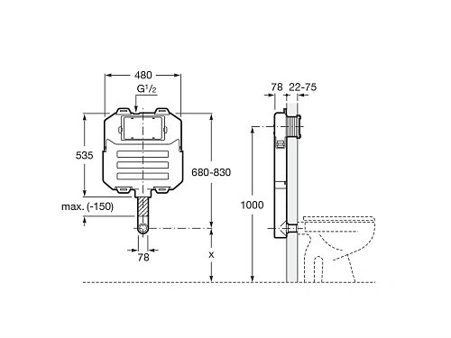 Бачок скрытого монтажа Roca Basic Tank Compact 890080200 Бачок скрытого монтажа Roca Basic Tank Compact 890080200