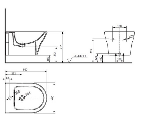 Биде подвесное Toto MH series BW10045G1#XW белое глянцевое Биде подвесное Toto MH series BW10045G1#XW белое глянцевое