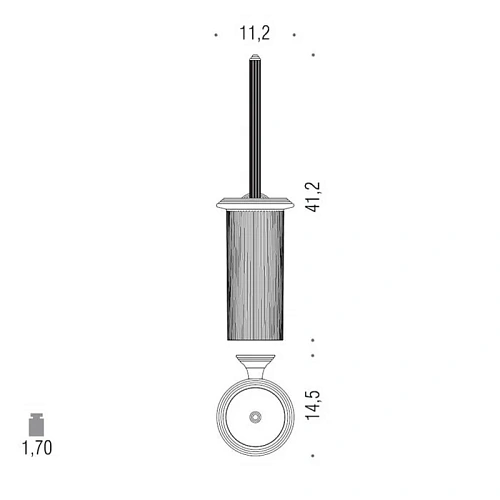 Ершик для унитаза Colombo Hermitage B3307.OA-VAN подвесной, античная бронза/матовое стекло Ершик для унитаза Colombo Hermitage B3307.OA-VAN подвесной, античная бронза/матовое стекло