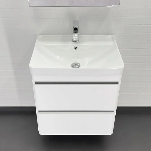 Тумба с раковиной Comforty Валдай-60П2 00-00020675 подвесная белый матовый раковина 4460 Тумба с раковиной Comforty Валдай-60П2 00-00020675 подвесная белый матовый раковина 4460