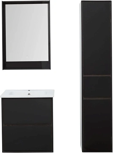 Тумба под раковину Aquanet Милан 60 черный глянец 00269306 Тумба под раковину Aquanet Милан 60 черный глянец 00269306