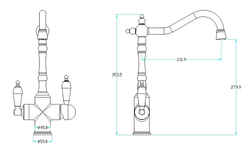Смеситель для кухни Boheme TRADIZIONALE ORO c краном для питьевой воды 112 Смеситель для кухни Boheme TRADIZIONALE ORO c краном для питьевой воды 112