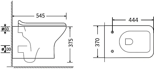 Комплект Унитаз подвесной STWORKI Вестерос VS-01up безободковый, с микролифтом, встроенный, фарфоров 550499 Комплект Унитаз подвесной STWORKI Вестерос VS-01up безободковый, с микролифтом, встроенный, фарфоров 550499