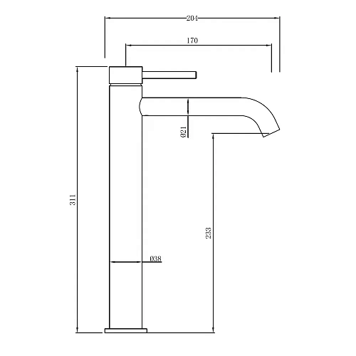 Смеситель для раковины ABBER Wasser Kreis 316 AF8111BG-L для накладной раковины, золото брашированное Смеситель для раковины ABBER Wasser Kreis 316 AF8111BG-L для накладной раковины, золото брашированное