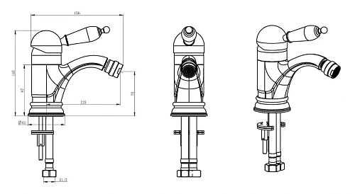 Смеситель для биде Boheme IMPERIALE Ripresa 326 Смеситель для биде Boheme IMPERIALE Ripresa 326