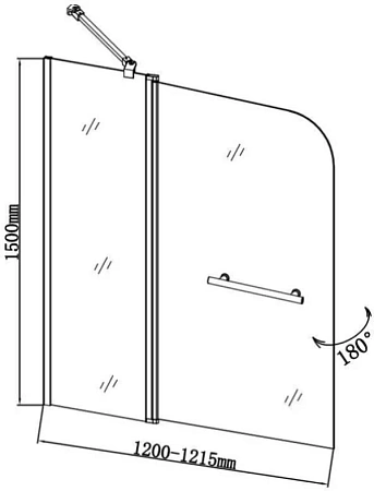 Шторка на ванну Aquanet SG-1200, прозрачное стекло Шторка на ванну Aquanet SG-1200, прозрачное стекло