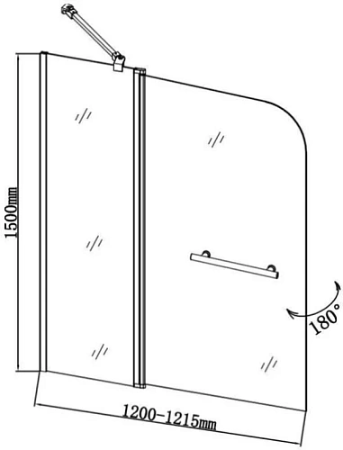 Шторка на ванну Aquanet SG-1200, прозрачное стекло Шторка на ванну Aquanet SG-1200, прозрачное стекло