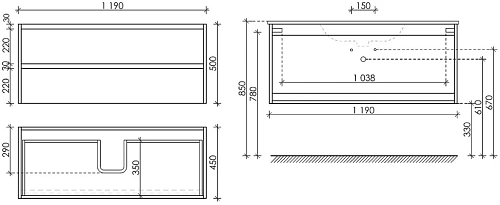 Тумба под раковину Sancos Libra LB120-1EG 1190х450х500 дуб галифакс натуральный, подвесная Тумба под раковину Sancos Libra LB120-1EG 1190х450х500 дуб галифакс натуральный, подвесная