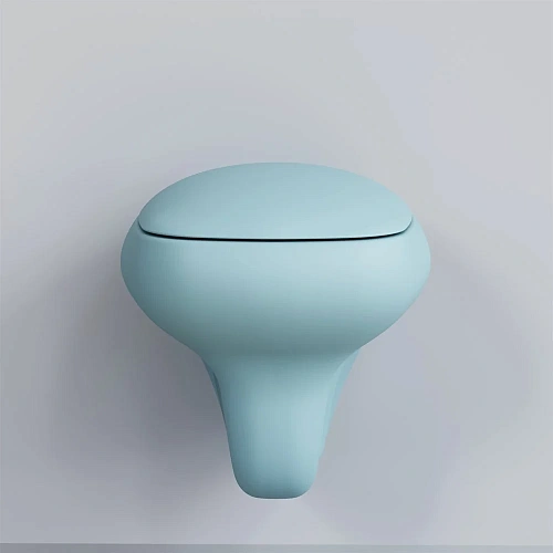 Унитаз подвесной Diamond 123T20801R (530x405x375) голубой матовый безободковый без сиденья Унитаз подвесной Diamond 123T20801R (530x405x375) голубой матовый безободковый без сиденья