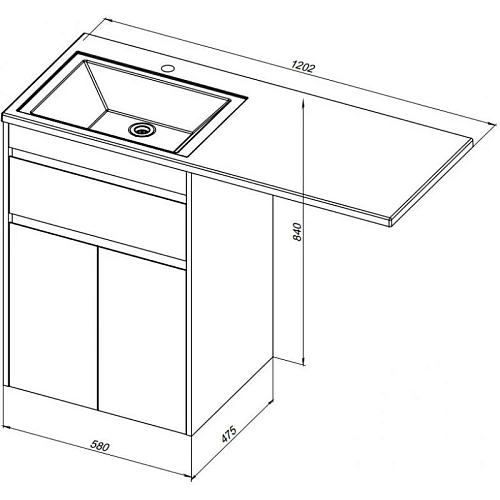 Тумба с раковиной Aquanet Токио 120 L белый (напольная, 1 ящик, 2 дверцы) 00239211 Тумба с раковиной Aquanet Токио 120 L белый (напольная, 1 ящик, 2 дверцы) 00239211