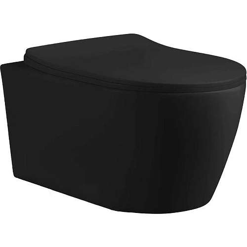 Унитаз подвесной Ceruttispa SELLA Aria MBF CT10016 безободковый, черный матовый, сиденье быстросъемное с микролифтом Унитаз подвесной Ceruttispa SELLA Aria MBF CT10016 безободковый, черный матовый, сиденье быстросъемное с микролифтом