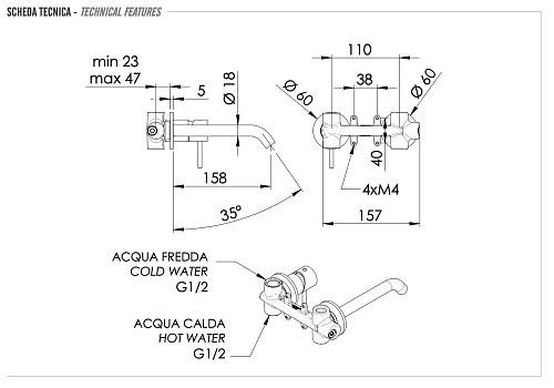 Смеситель для раковины Remer X Style INOX SSX15P, нержавеющая сталь Смеситель для раковины Remer X Style INOX SSX15P, нержавеющая сталь