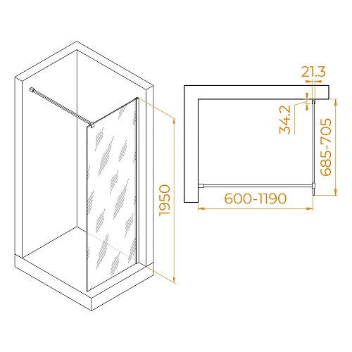 Душевая перегородка RGW Walk In WA-001 700 мм 351000107-11 хром, Easy Clean Душевая перегородка RGW Walk In WA-001 700 мм 351000107-11 хром, Easy Clean