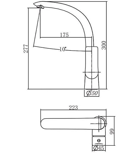 Смеситель для кухни Aquanet Arctic AF520-41СW Смеситель для кухни Aquanet Arctic AF520-41СW