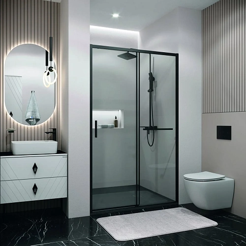 Душевая дверь GROSSMAN Style 100.K33.05.120.21.00 (120x195) черный матовый, стекло прозрачное Душевая дверь GROSSMAN Style 100.K33.05.120.21.00 (120x195) черный матовый, стекло прозрачное