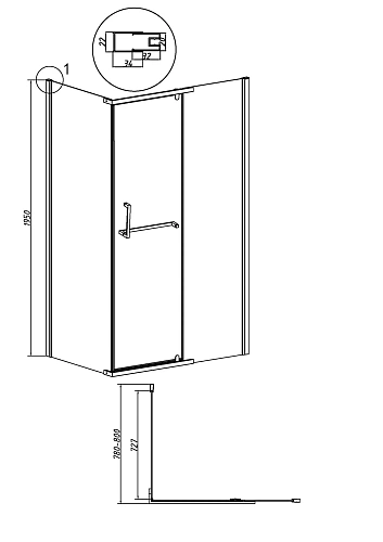Боковая стенка GROSSMAN Pragma 200.K33.03.80.21.02 (80x195) черный матовый, стекло шиншилла Боковая стенка GROSSMAN Pragma 200.K33.03.80.21.02 (80x195) черный матовый, стекло шиншилла