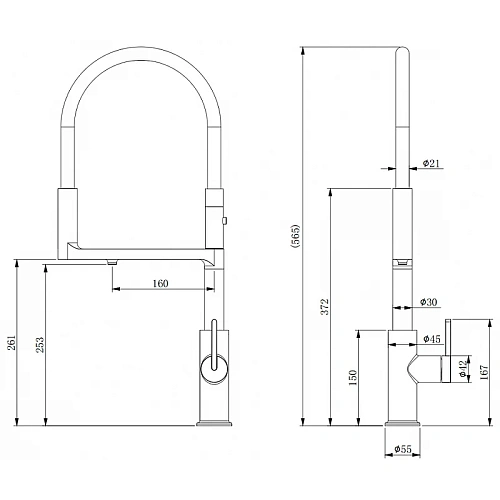 Смеситель для кухни Paulmark Tornado брашированное золото To213402-BG Смеситель для кухни Paulmark Tornado брашированное золото To213402-BG