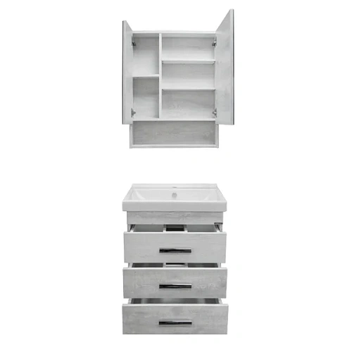 Тумба с раковиной Comforty Никосия-60Н 00004142203 дуб белый раковина Fest 60 F01 Тумба с раковиной Comforty Никосия-60Н 00004142203 дуб белый раковина Fest 60 F01