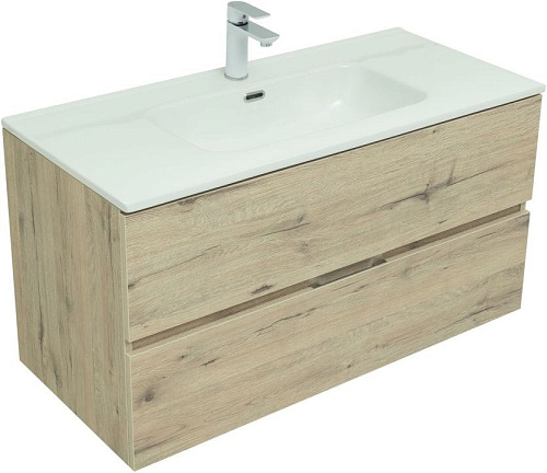 Тумба под раковину Aquanet Алвита New 100 2 ящика, дуб веллингтон белый 00277521 Тумба под раковину Aquanet Алвита New 100 2 ящика, дуб веллингтон белый 00277521