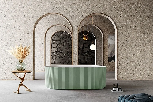 Ванна отдельностоящая ABBER AS9601MCG 170x75 универсальная, зеленый матовая, искусственный камень Ванна отдельностоящая ABBER AS9601MCG 170x75 универсальная, зеленый матовая, искусственный камень