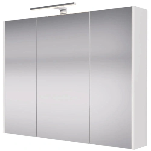 Зеркальный шкаф DREJA PRIME, 90 см, 3 дверцы, 6 стеклянных полок, белый 99.9306 Зеркальный шкаф DREJA PRIME, 90 см, 3 дверцы, 6 стеклянных полок, белый 99.9306