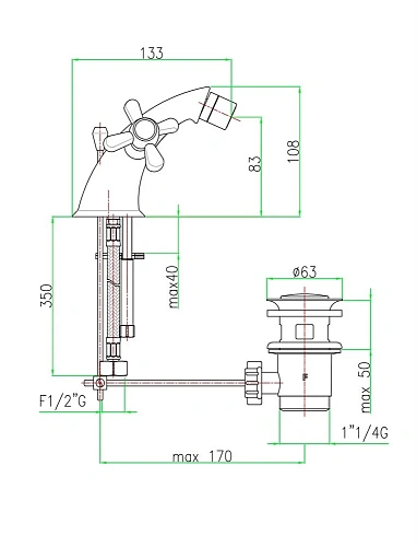 Смеситель для биде Webert Armony AM710102010 Смеситель для биде Webert Armony AM710102010