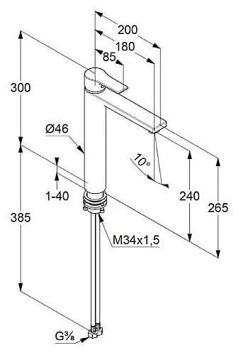 Смеситель для раковины Kludi ZENTA SL 482563965 черный матовый Смеситель для раковины Kludi ZENTA SL 482563965 черный матовый