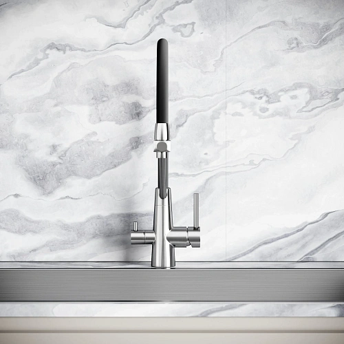 Смеситель для кухни SANCOS Nolia SC12003SS с крановм для фильтра и гибким изливом Смеситель для кухни SANCOS Nolia SC12003SS с крановм для фильтра и гибким изливом