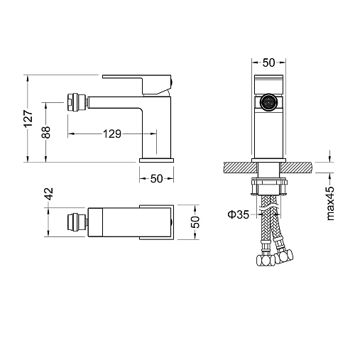Смеситель для биде Timo Selene 2062/03F черный Смеситель для биде Timo Selene 2062/03F черный