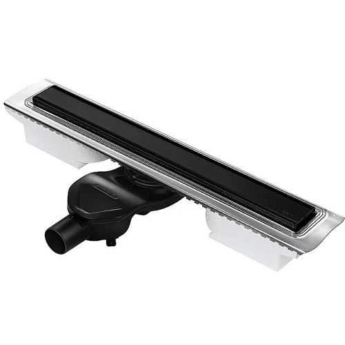 Душевой лоток BERGES B1 Keramik 700 нержавеющая сталь, матовый черный, S-сифон D50 боковой 095118 Душевой лоток BERGES B1 Keramik 700 нержавеющая сталь, матовый черный, S-сифон D50 боковой 095118