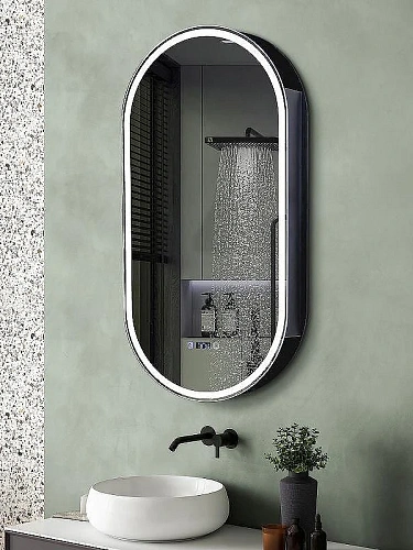 Зеркальный шкаф ABBER Kontur AG6339SWHB с подсветкой, сенсор, диммер, часы, подогрев, черный Зеркальный шкаф ABBER Kontur AG6339SWHB с подсветкой, сенсор, диммер, часы, подогрев, черный