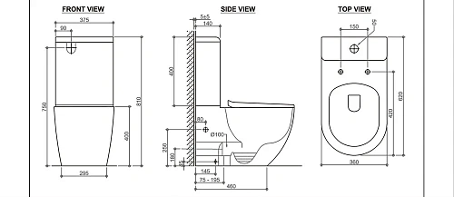 Унитаз напольный Black&White W-7789 P-trap / Geberit/ Rimless / anti-dirt (620x360x810) компакт 7789W Унитаз напольный Black&White W-7789 P-trap / Geberit/ Rimless / anti-dirt (620x360x810) компакт 7789W