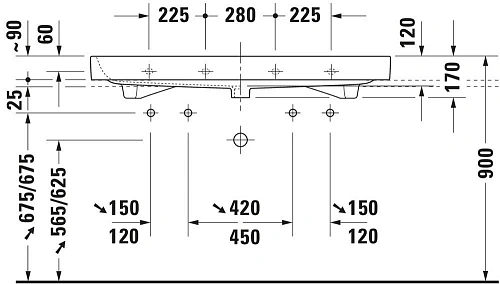 Раковина Duravit Happy D.2 2318120027 Раковина Duravit Happy D.2 2318120027