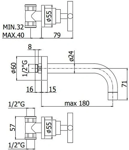 Смеситель для раковины Paffoni Quattro QTV003CR с внутренней частью, хром Смеситель для раковины Paffoni Quattro QTV003CR с внутренней частью, хром