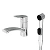 Картинка анонса товара «смеситель для раковины damixa jupiter 770230001 с гигиеническим душем, хром»