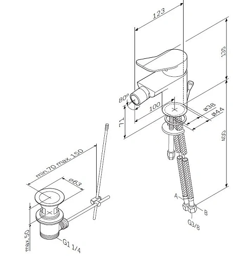 Смеситель для биде AM.PM X-Joy F85A83100 Смеситель для биде AM.PM X-Joy F85A83100