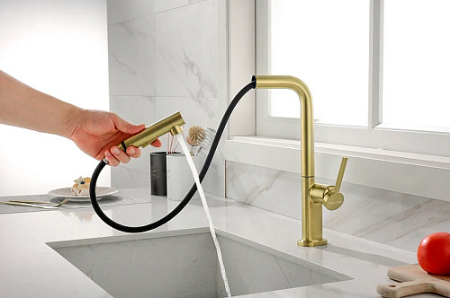 Смеситель для кухни Paulmark NEO светлое золото Ne214419-LG Смеситель для кухни Paulmark NEO светлое золото Ne214419-LG