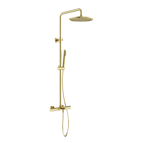 Душевая система Sancos Etna SC9008BG с термостатом, брашированное золото, PVD покрытие Душевая система Sancos Etna SC9008BG с термостатом, брашированное золото, PVD покрытие