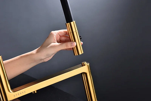 Смеситель для кухни Paulmark Tornado брашированное золото To213402-BG Смеситель для кухни Paulmark Tornado брашированное золото To213402-BG