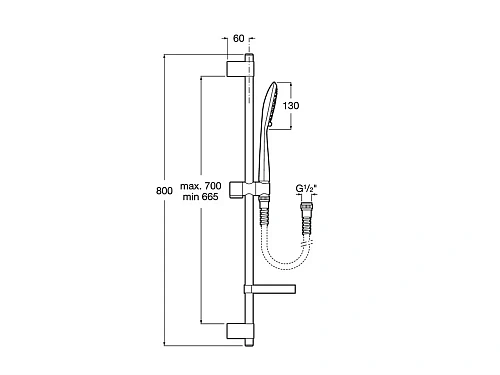 Душевой гарнитур Roca Sensum Round 130/4F 5B1407C00 Душевой гарнитур Roca Sensum Round 130/4F 5B1407C00