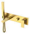 Детальная картинка товара «смеситель для ванны boheme qubic matt gold 474-2-mg встроенный»