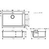 Кухонная мойка Hansgrohe 660 S712-F660 43308800, под сталь встраиваемая Кухонная мойка Hansgrohe 660 S712-F660 43308800, под сталь встраиваемая