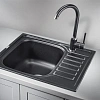 Кухонная мойка Granula 5801, ШВАРЦ (чёрный металлик), кварц 575х495 Кухонная мойка Granula 5801, ШВАРЦ (чёрный металлик), кварц 575х495